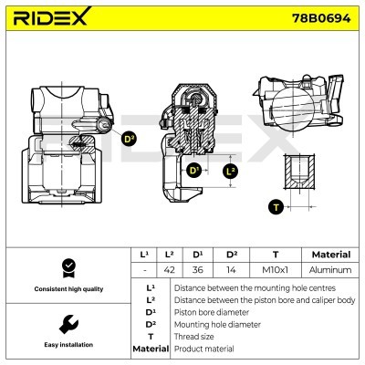 Brake Caliper RIDEX 78B0694 78B0694 - photo 6