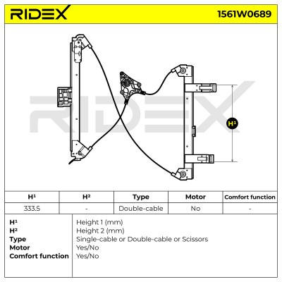 Window Regulator RIDEX 1561W0689 1561W0689 - photo 6