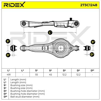 Control Arm RIDEX 273C1248 273C1248 - photo 7