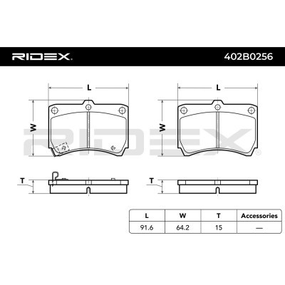 Brake Pads Set RIDEX 402B0256 402B0256 - photo 3