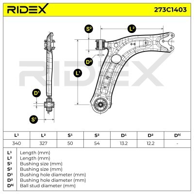 Control Arm RIDEX 273C1403 273C1403 - photo 5
