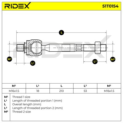 Tie Rod Assembly RIDEX 51T0154 51T0154 - photo 7