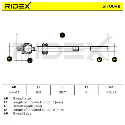Tie Rod Assembly RIDEX 51T0048 51T0048 - photo 6