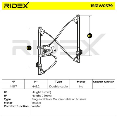 Window Regulator RIDEX 1561W0379 1561W0379 - photo 6