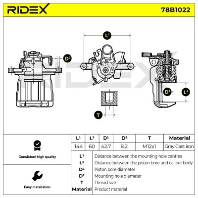 Brake Caliper RIDEX 78B1022 78B1022 - photo 7