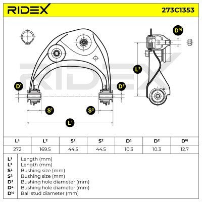 Control Arm RIDEX 273C1353 273C1353 - photo 8