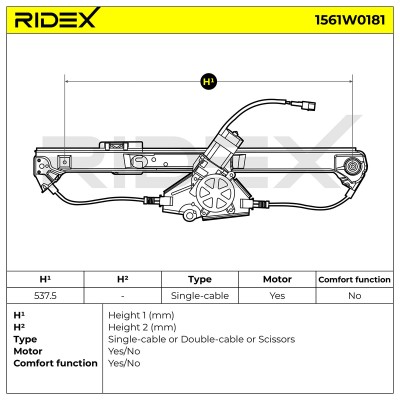Window Regulator RIDEX 1561W0181 1561W0181 - photo 11