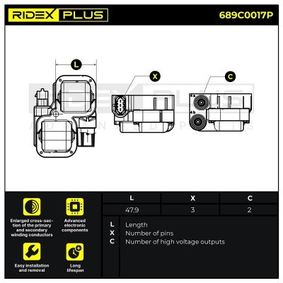 Ignition Coil RIDEX 689C0017P 689C0017P - photo 3
