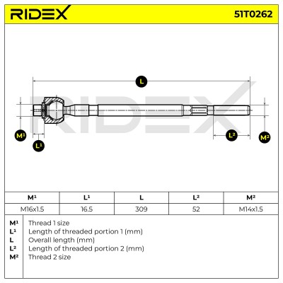 Tie Rod Assembly RIDEX 51T0262 51T0262 - photo 6