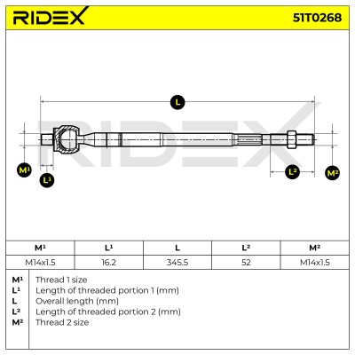 Tie Rod Assembly RIDEX 51T0268 51T0268 - photo 7