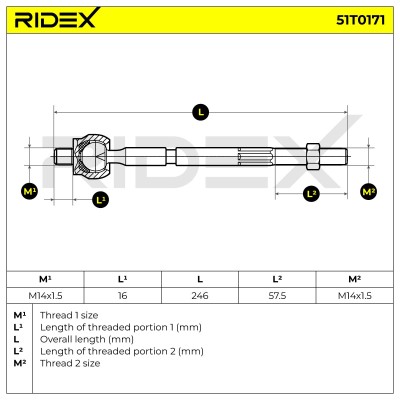 Tie Rod Assembly RIDEX 51T0171 51T0171 - photo 6