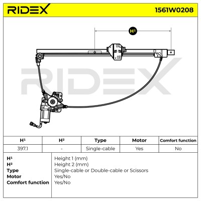 Window Regulator RIDEX 1561W0208 1561W0208 - photo 5