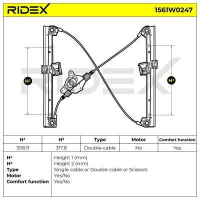 Window Regulator RIDEX 1561W0247 1561W0247 - photo 6