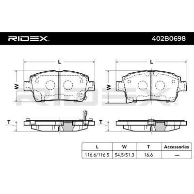Brake Pads Set RIDEX 402B0698 402B0698 - photo 4