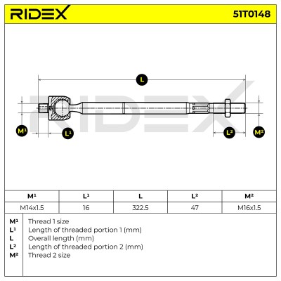 Tie Rod Assembly RIDEX 51T0148 51T0148 - photo 5