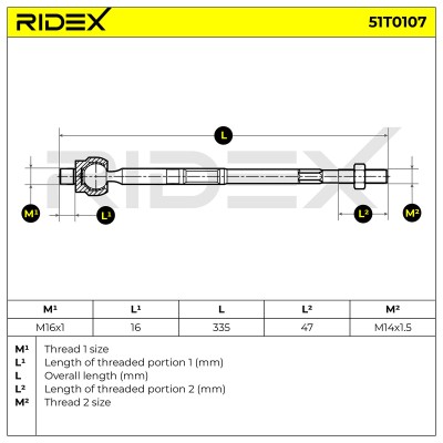 Tie Rod Assembly RIDEX 51T0107 51T0107 - photo 6