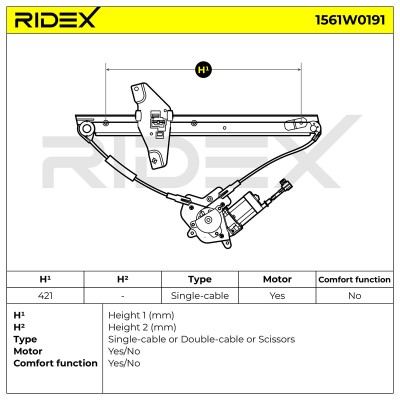 Window Regulator RIDEX 1561W0191 1561W0191 - photo 6