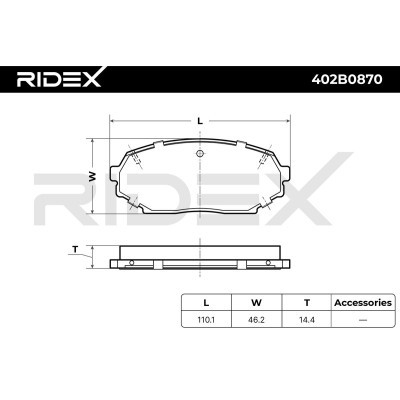 Brake Pads Set RIDEX 402B0870 402B0870 - photo 7