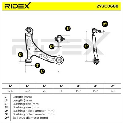 Control Arm RIDEX 273C0688 273C0688 - photo 8