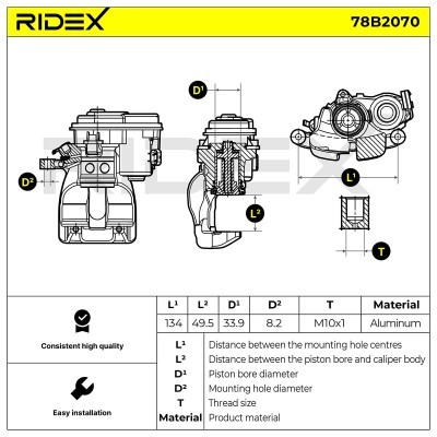 Brake Caliper RIDEX 78B2070 78B2070 - photo 6
