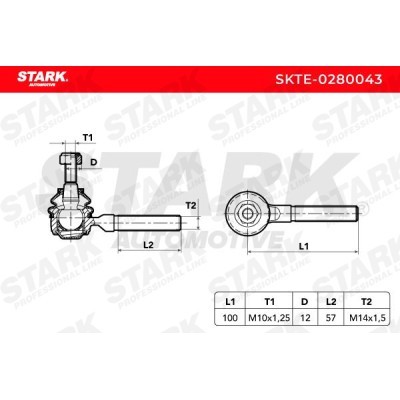 Tie Rod End Stark SKTE-0280043 SKTE-0280043 - photo 3