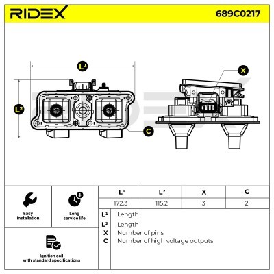 Ignition Coil RIDEX 689C0217 689C0217 - photo 5