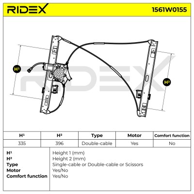 Window Regulator RIDEX 1561W0155 1561W0155 - photo 6