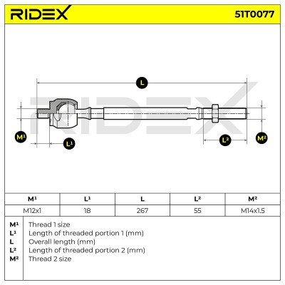 Tie Rod Assembly RIDEX 51T0077 51T0077 - photo 5