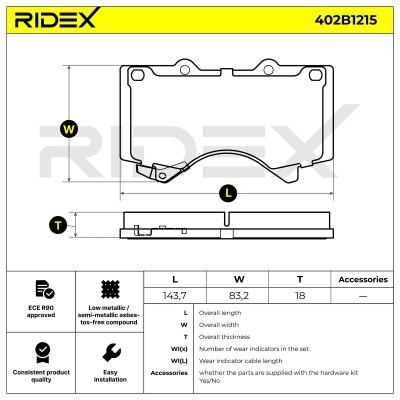 Brake Pads Set RIDEX 402B1215 402B1215 - photo 7