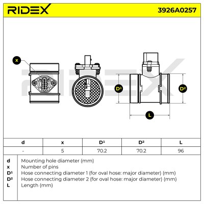 Air Mass Sensor RIDEX 3926A0257 3926A0257 - photo 6