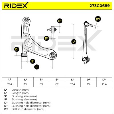 Control Arm RIDEX 273C0689 273C0689 - photo 8