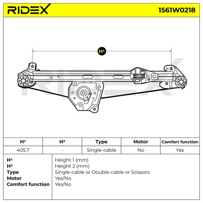 Window Regulator RIDEX 1561W0218 1561W0218 - photo 6