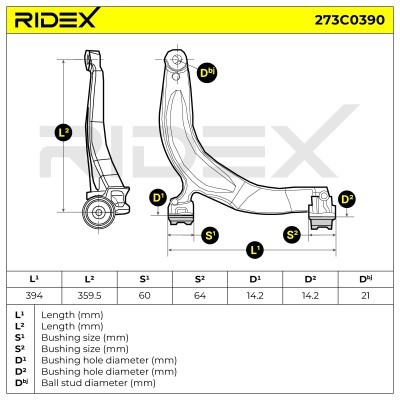 Control Arm RIDEX 273C0390 273C0390 - photo 6