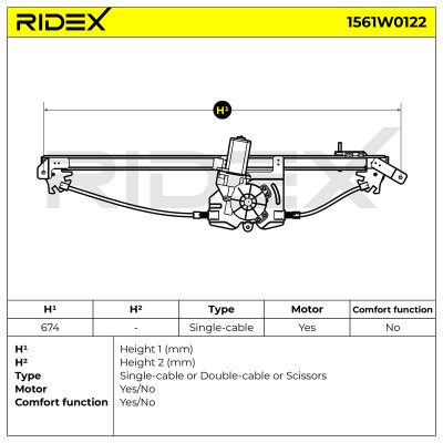 Window Regulator RIDEX 1561W0122 1561W0122 - photo 8
