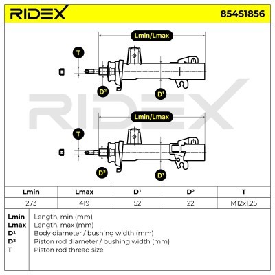 Shock Absorber RIDEX 854S1856 854S1856 - photo 8