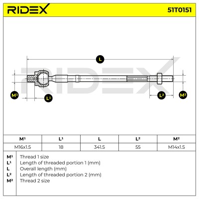 Tie Rod Assembly RIDEX 51T0151 51T0151 - photo 7