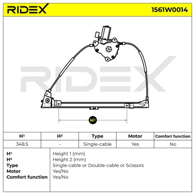 Window Regulator RIDEX 1561W0014 1561W0014 - photo 7