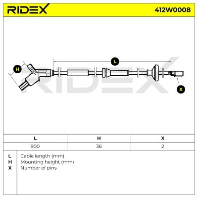 ABS Sensor RIDEX 412W0008 412W0008 - photo 6
