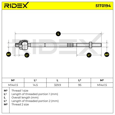 Tie Rod Assembly RIDEX 51T0194 51T0194 - photo 7