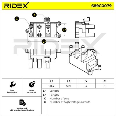Ignition Coil RIDEX 689C0079 689C0079 - photo 4