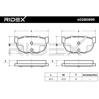 Brake Pads Set RIDEX 402B0899 402B0899 - photo 6