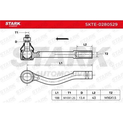 Tie Rod End Stark SKTE-0280529 SKTE-0280529 - photo 6