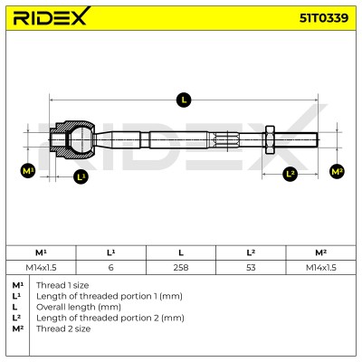 Tie Rod Assembly RIDEX 51T0339 51T0339 - photo 5
