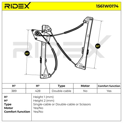 Window Regulator RIDEX 1561W0174 1561W0174 - photo 7