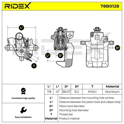 Brake Caliper RIDEX 78B0128 78B0128 - photo 5