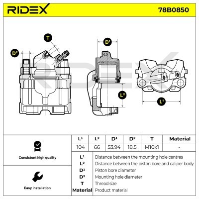 Brake Caliper RIDEX 78B0850 78B0850 - photo 5