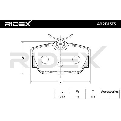 Brake Pads Set RIDEX 402B1313 402B1313 - photo 10