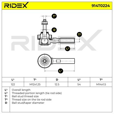 Tie Rod End RIDEX 914T0224 914T0224 - photo 5