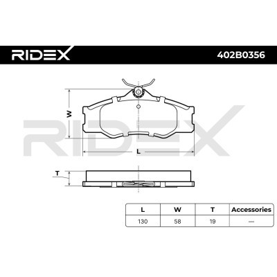 Brake Pads Set RIDEX 402B0356 402B0356 - photo 7