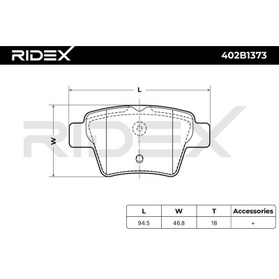 Brake Pads Set RIDEX 402B1373 402B1373 - photo 6
